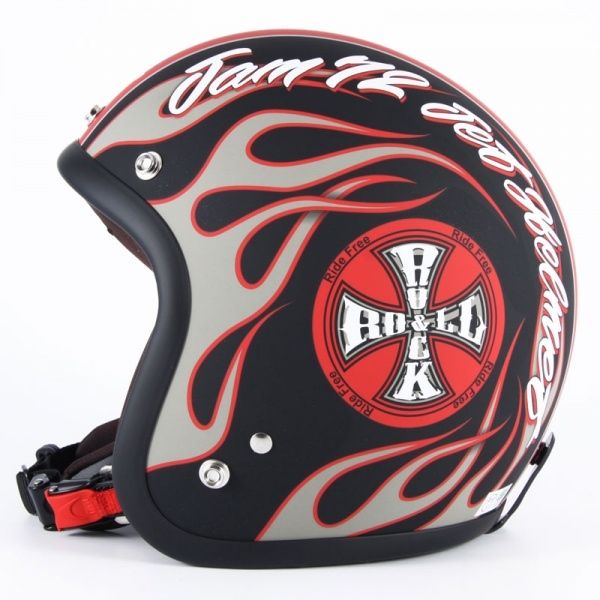 72jam matt black/ red flames K109