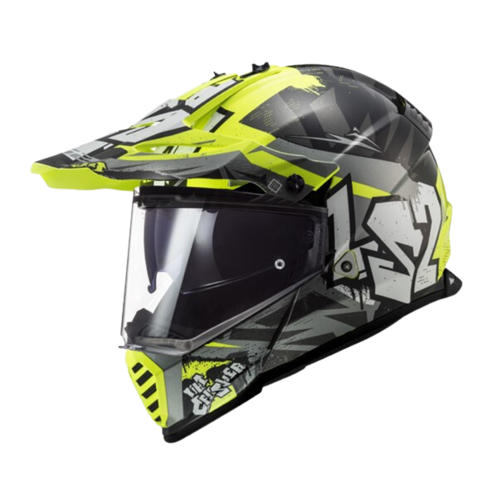 LS2 MX436 EVO Crusher Black H-V Yellow