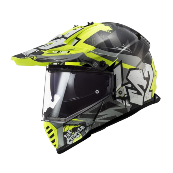 LS2 MX436 EVO Crusher Black H-V Yellow