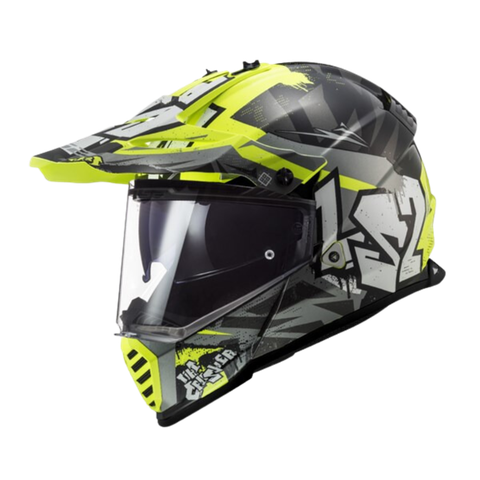 LS2 MX436 EVO Crusher Black H-V Yellow