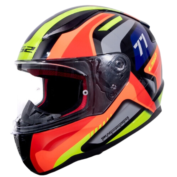 LS2 FF353 Rapid Hyper Speed Black H-V Orange