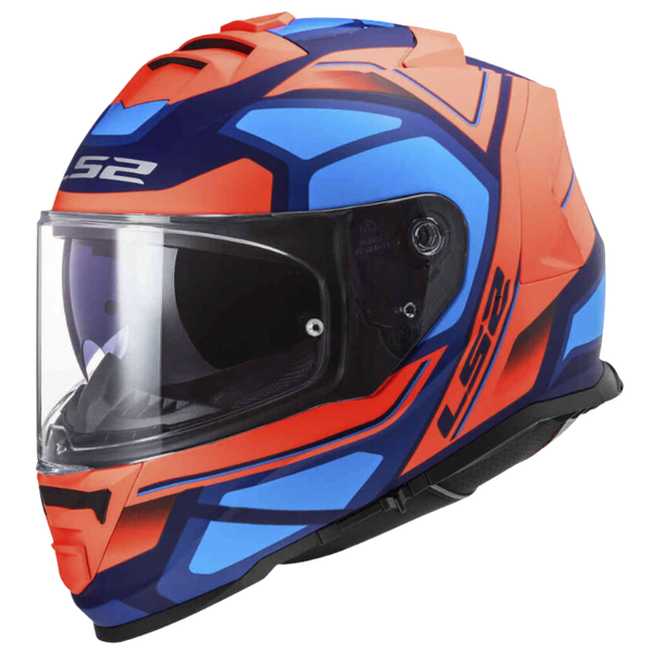 LS2 FF800 Storm I Faster Matt Fluo Orange Blue
