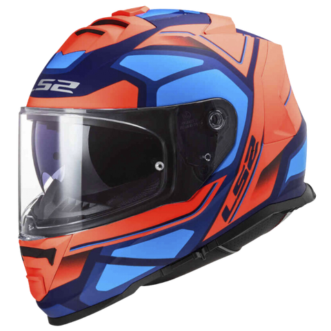 LS2 FF800 Storm I Faster Matt Fluo Orange Blue