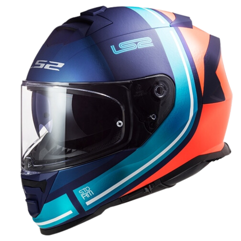 LS2 FF800 Slant Gloss Blue Fl.orange