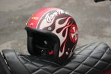 72jam matt black/ red flames K109