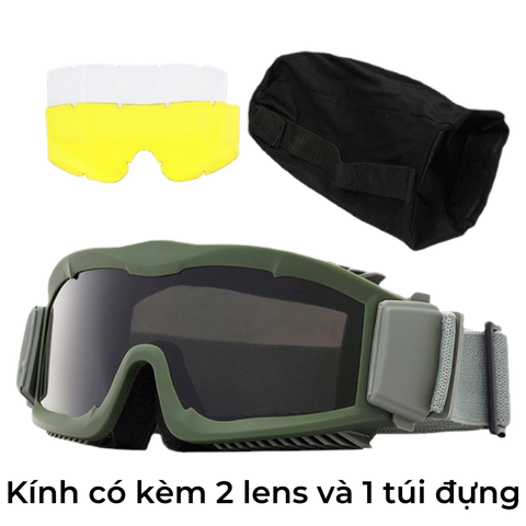 Kính dây raw 24/365 xanh lính