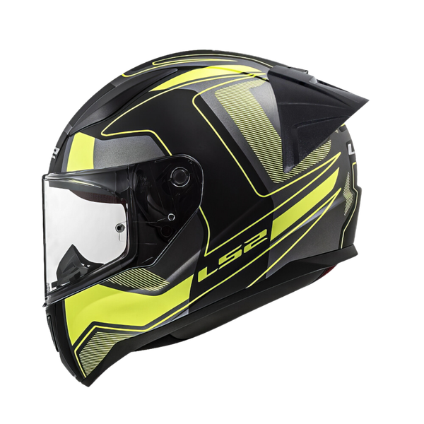 LS2 FF353 Rapid EVO Carrera Matt Black H-V Yellow