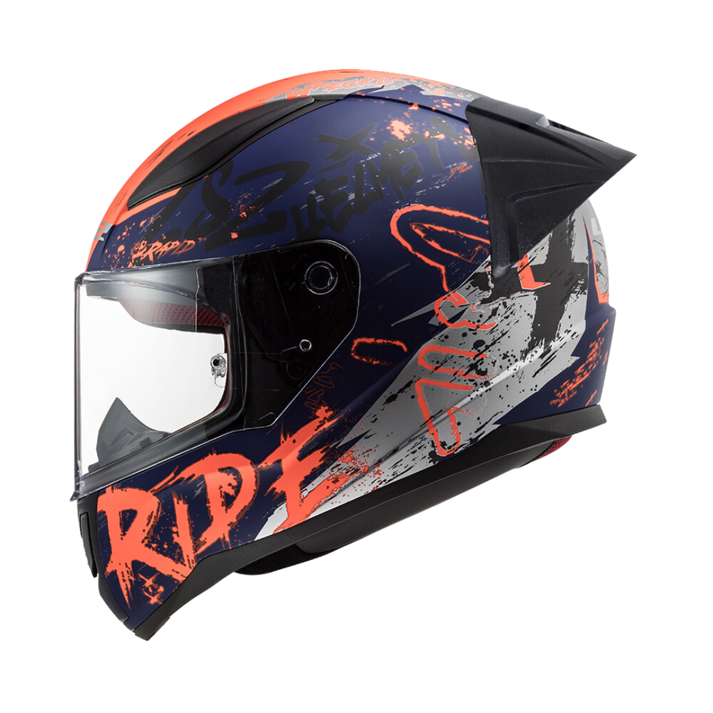 LS2 FF353 Rapid EVO Naughty Matt Blue Orange