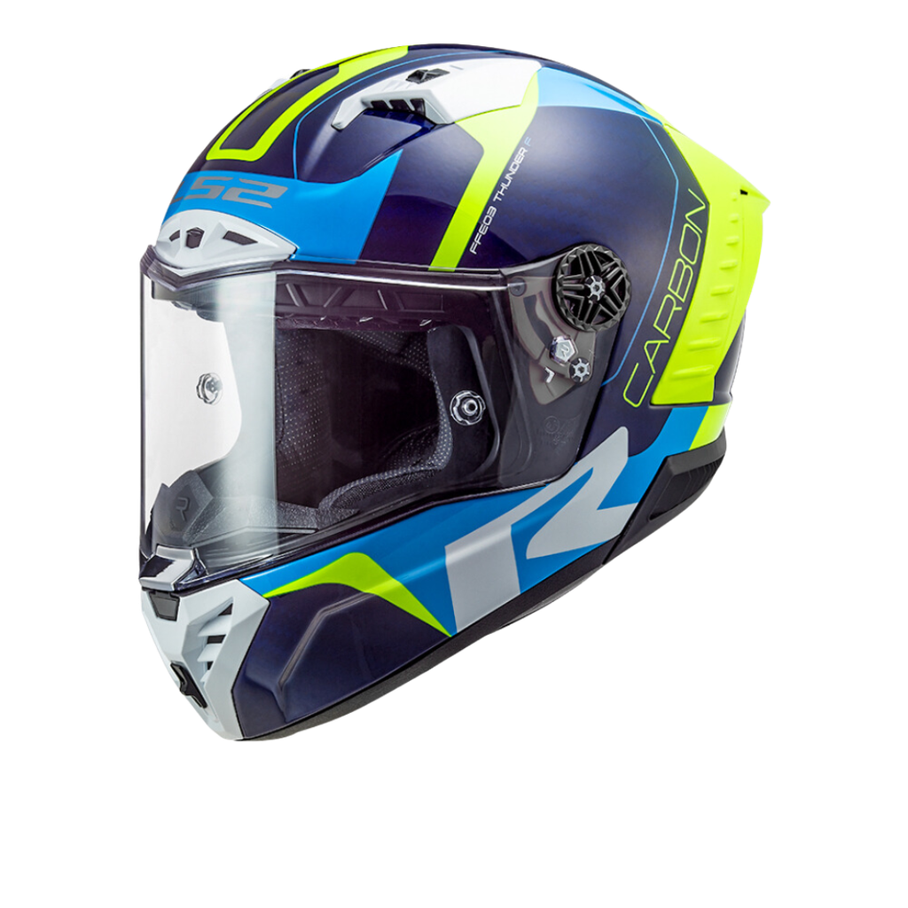 LS2 FF805 Thunder Carbon Racing1 Gl.blue H-V Yellow