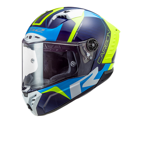 LS2 FF805 Thunder Carbon Racing1 Gl.blue H-V Yellow