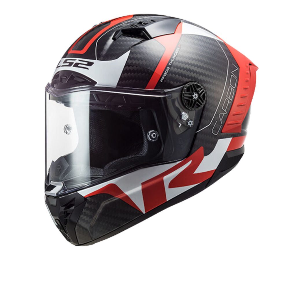 LS2 FF805 Thunder Carbon Racing1 Gl.red White