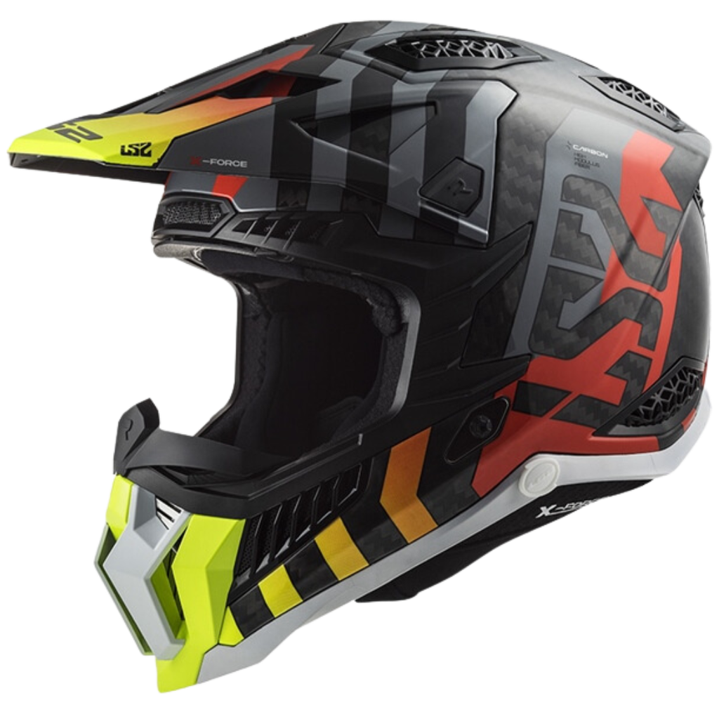 LS2 MX703 X-Force Carbon Barrier H-V Yellow Red