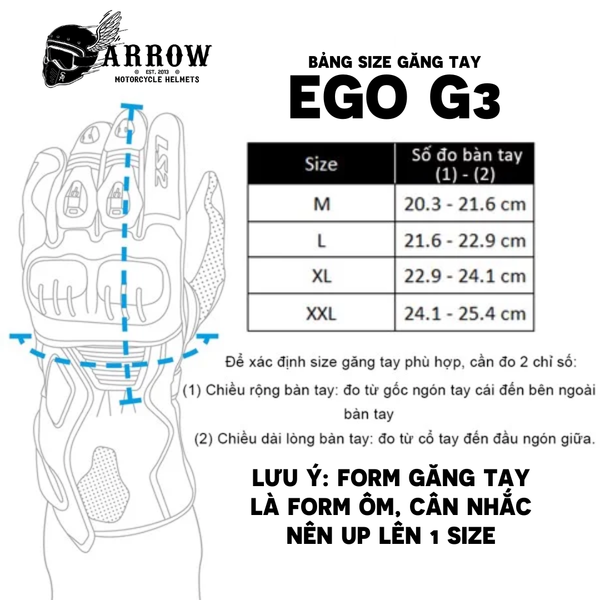 Găng tay ego g3 dài đen