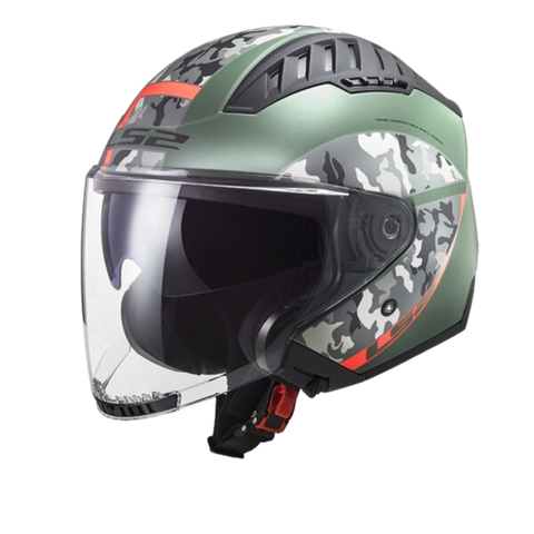 LS2 OF600 Copter ECE22.05 Crispy Military Green Orange