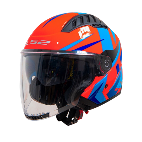 LS2 OF600 Copter ECE22.05 Nimble Black Blue Red