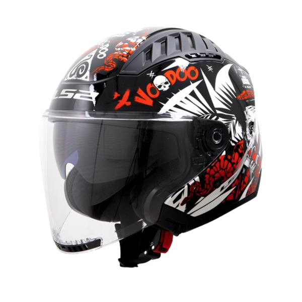 LS2 OF600 Copter Voodoo Black White Red