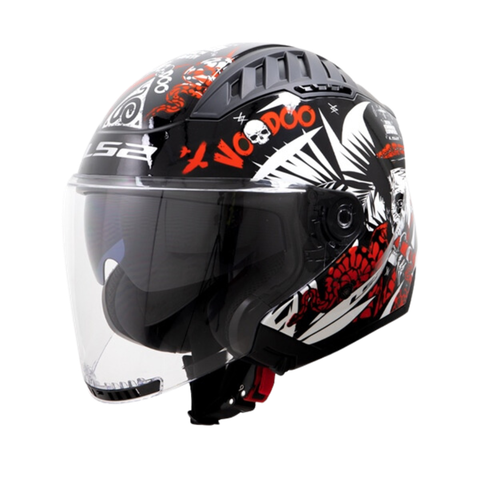 LS2 OF600 Copter Voodoo Black White Red