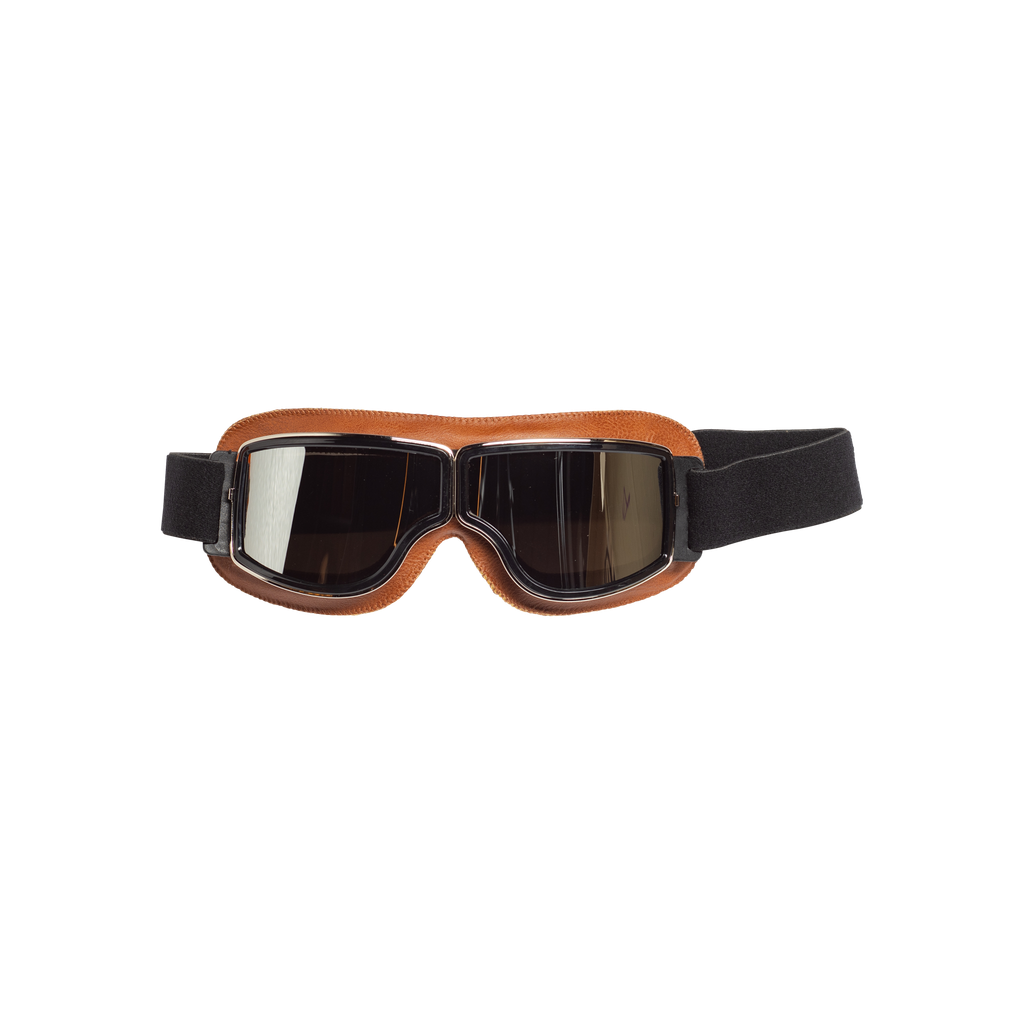 Kính goggles phi công cao cấp nâu gương vàng