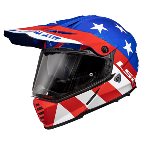 LS2 MX436 EVO Stripes Red White Blue