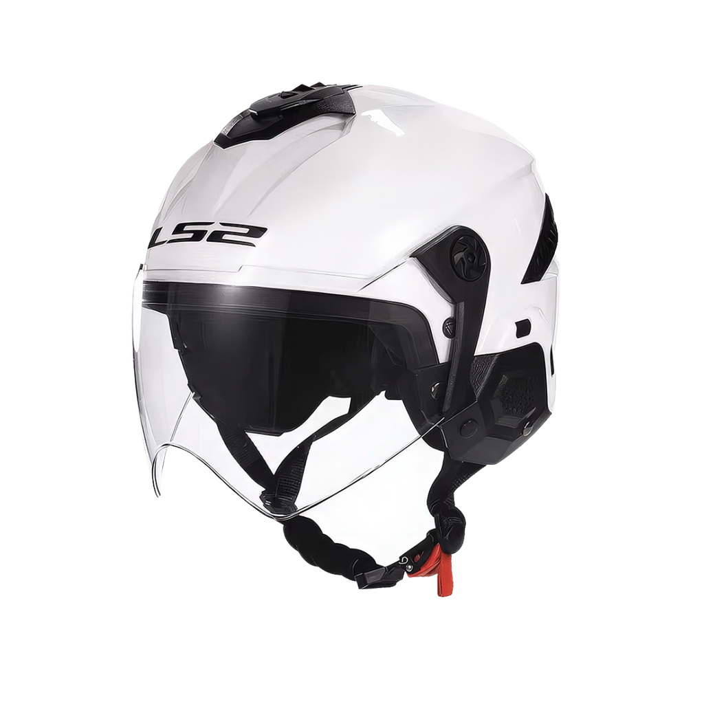 LS2 OF610 SOLID GLOSS GLITTER WHITE