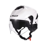 LS2 OF610 SOLID GLOSS GLITTER WHITE