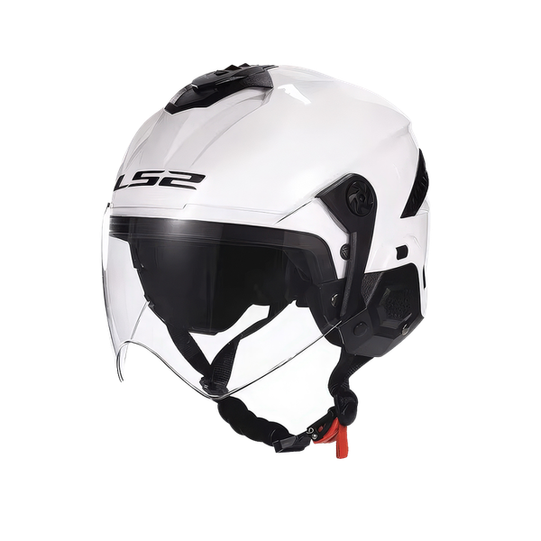 LS2 OF610 SOLID GLOSS GLITTER WHITE