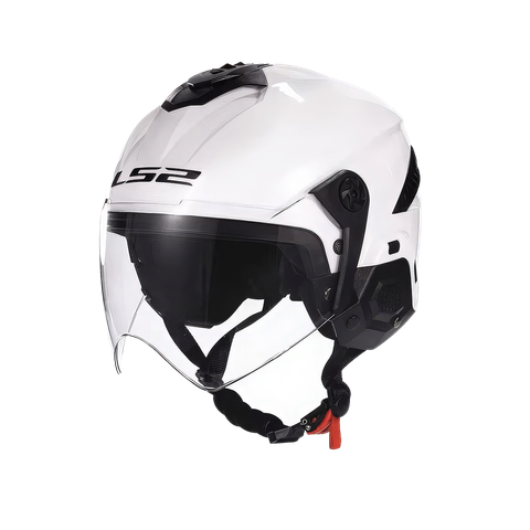 LS2 OF610 SOLID GLOSS GLITTER WHITE