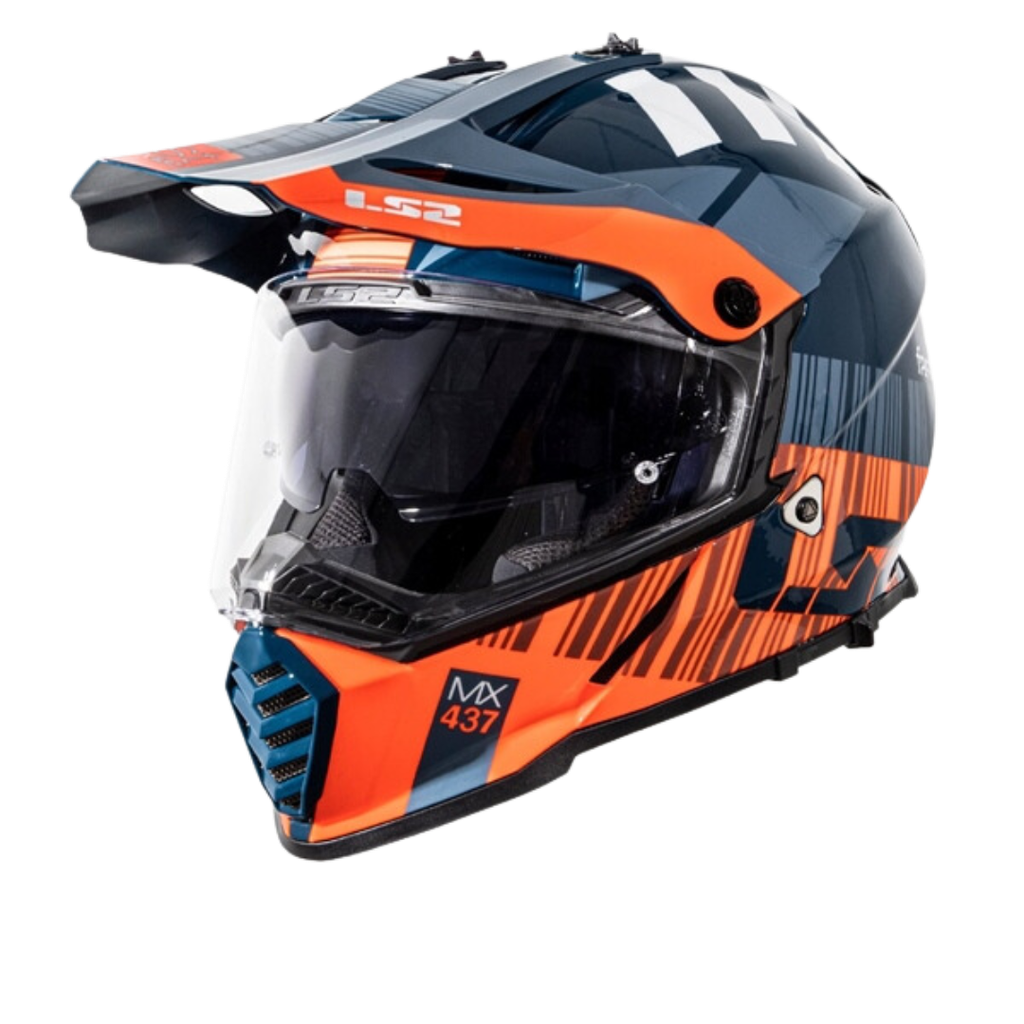 LS2 MX436 EVO Xcode Gloss Fl. Orange Blue