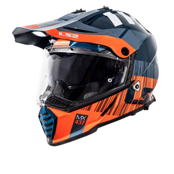 LS2 MX436 EVO Xcode Gloss Fl. Orange Blue