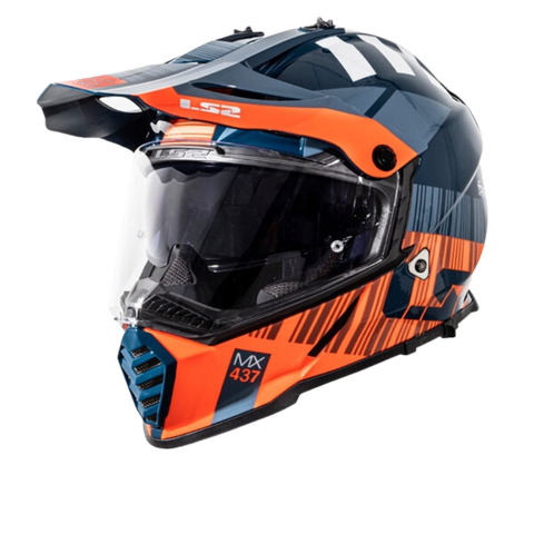 LS2 MX436 EVO Xcode Gloss Fl. Orange Blue