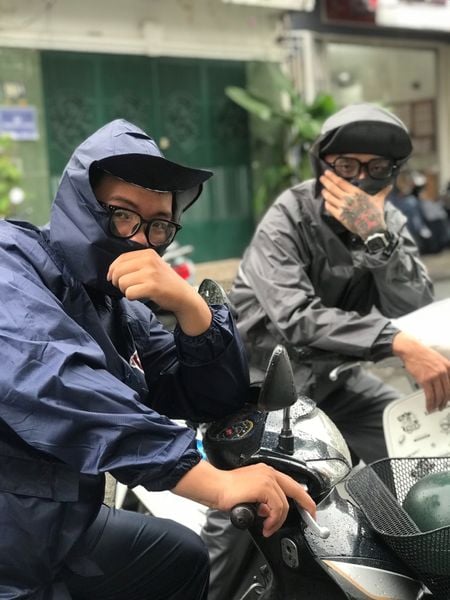 Áo mưa raw basic xanh đen