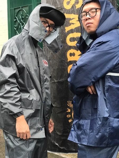 Áo mưa raw basic xanh đen