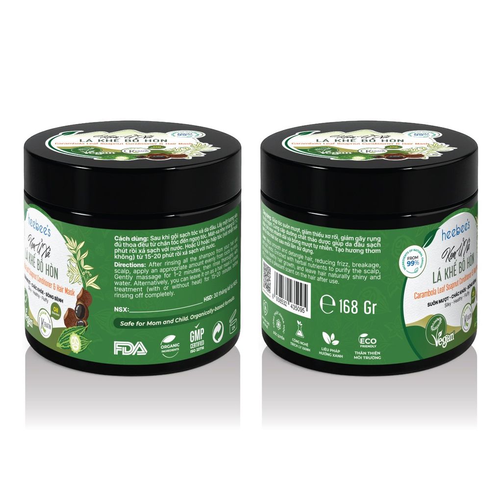 Kem Ủ Xả Lá Khế Bồ Hòn Suôn Mượt, Chắc Khỏe, Bồng Bềnh 168 Gram