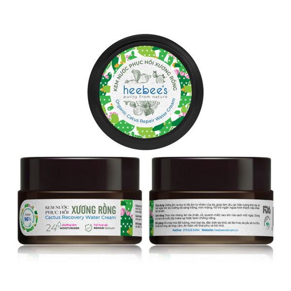 Kem Nước Dưỡng Ẩm Phục Hồi Và Trẻ Hoá Da Mặt Thuần Chay Xương Rồng 30Gram