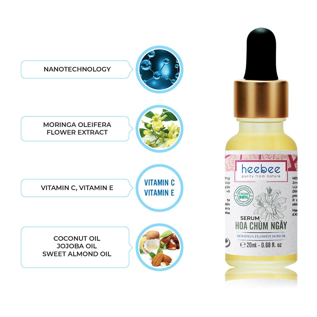 Serum Thuần Chay Dưỡng Sáng Trắng, Trẻ Hóa Da Mềm Mịn 20ML