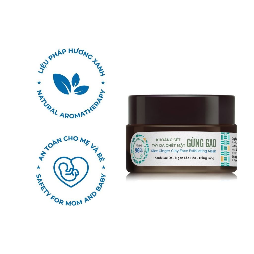 Khoáng Sét Tẩy Da Chết Gừng Gạo - Rice Ginger Clay Face Exfoliating Mask 20/200Gram