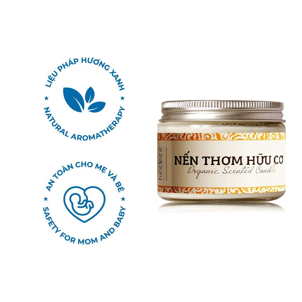 Nến Thơm Thuần Chay Heebee Thanh Lọc Không Khí Hương Tinh Dầu Sáng Tạo Thành Công - 100Gr (Cam)