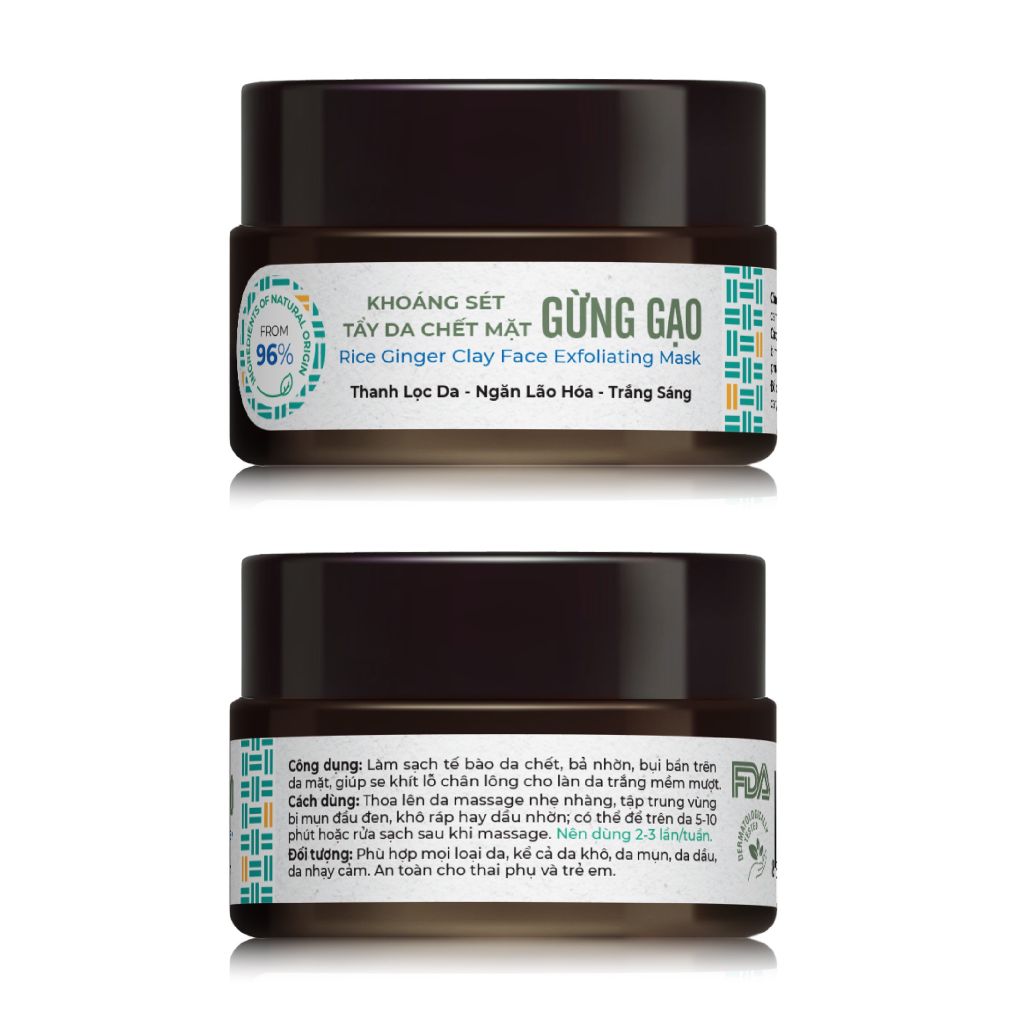 Khoáng Sét Tẩy Da Chết Gừng Gạo - Rice Ginger Clay Face Exfoliating Mask 20/200Gram