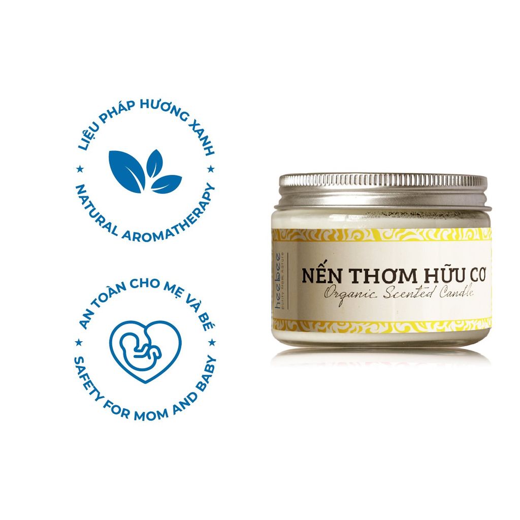 Nến Thơm Thuần Chay Heebee Thanh Lọc Không Khí Hương Tinh Dầu Tự Tin Yêu Đời - 100Gr (Vàng)