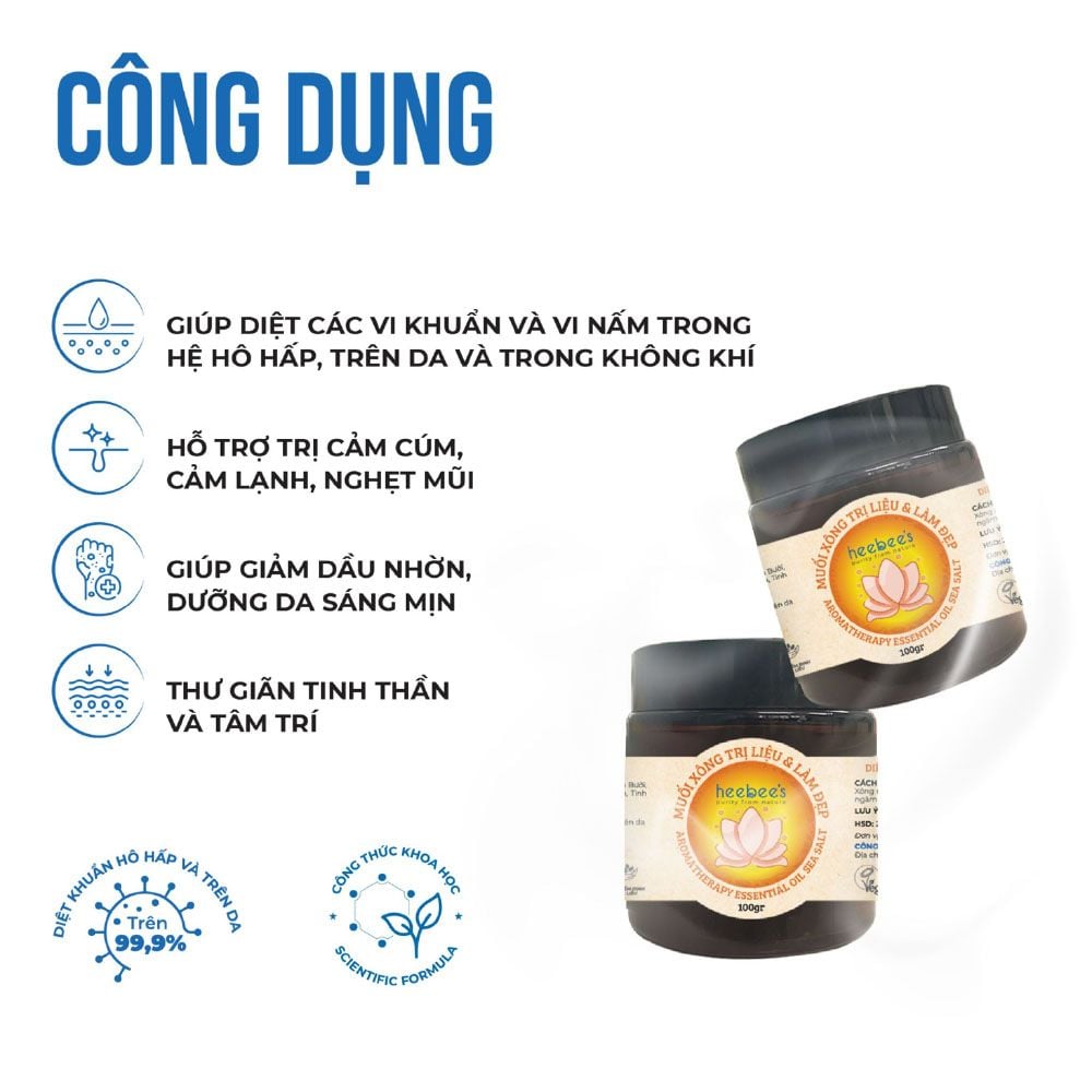 Muối Xông Trị Liệu & Làm Đẹp Heebee - Heebee Health & Beauty Therapy Salt 100Gram