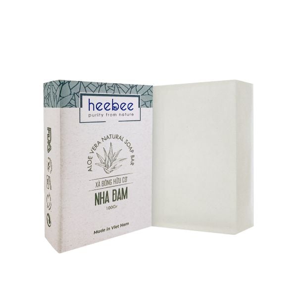 Xà Bông Rửa Mặt Hữu Cơ Nha Đam Dưỡng Ẩm, Chống Lão Hóa Heebee Aloe Vera Natural Soap Bar 100Gram