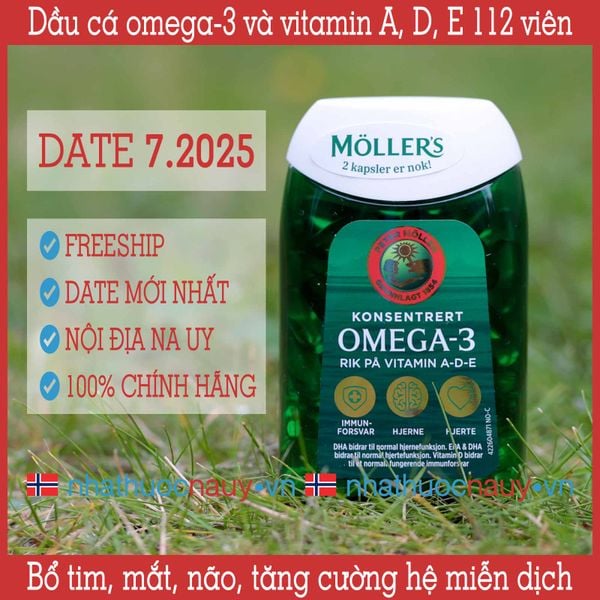  Dầu cá omega-3 và vitamin A-D-E | Möller’s Konsentrert Omega-3 