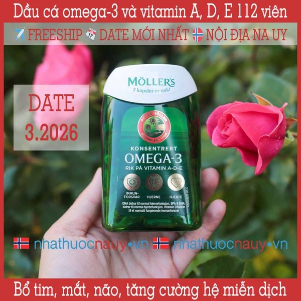  Dầu cá omega-3 và vitamin A-D-E | Möller’s Konsentrert Omega-3 