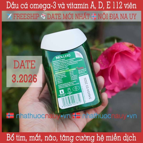 Dầu cá omega-3 và vitamin A-D-E | Möller’s Konsentrert Omega-3 