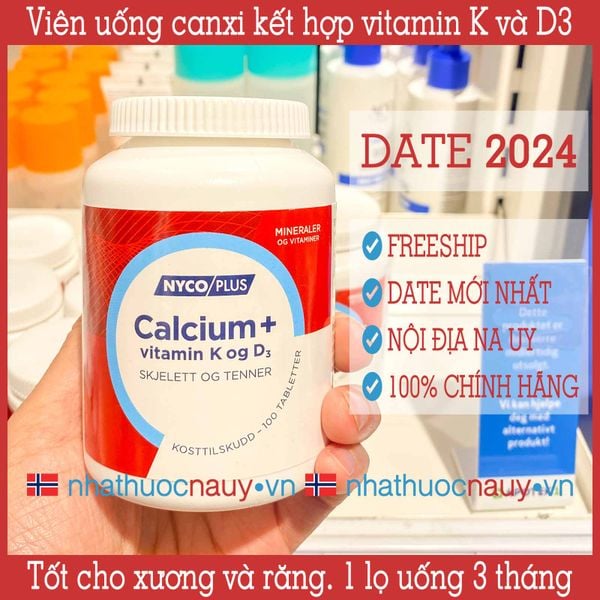 [Chính hãng] Nycoplus Calcium + Viên uống canxi kết hợp vitamin K và D