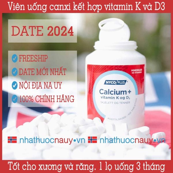 [Chính hãng] Nycoplus Calcium + Viên uống canxi kết hợp vitamin K và D