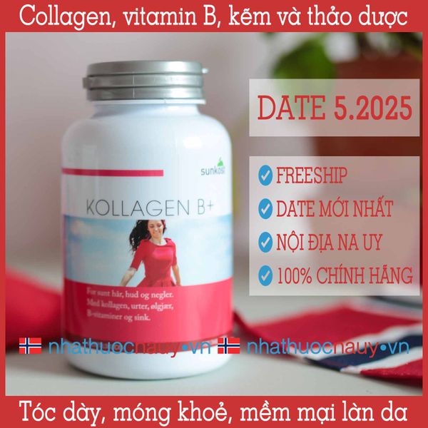 [Chính hãng] Sunkost Kollagen Collagen kết hợp vitamin B, kẽm từ Na Uy