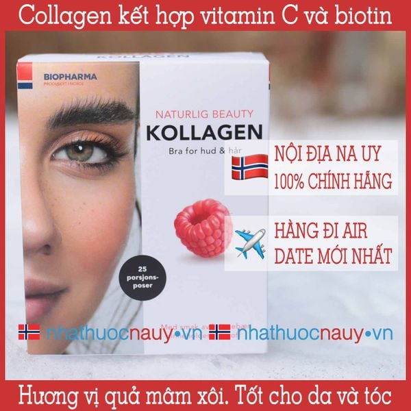 Biopharma Kollagen | Collagen kết hợp vitamin C và biotin từ Na Uy
