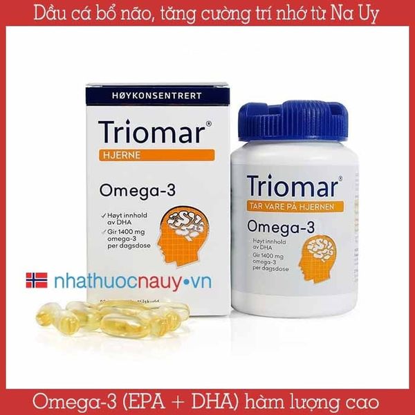 Dầu cá bổ não Triomar Hjerne với omega-3 hàm lượng cao từ Na Uy