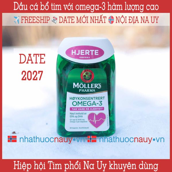  Dầu cá bổ tim Möller's Pharma Hjerte 